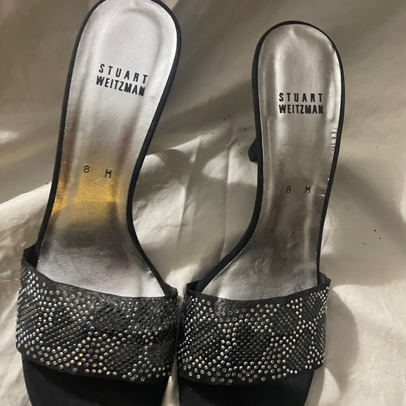 NEW Stuart Weitzman leopard print crystal studded heel sandals - Picture 2 of 4